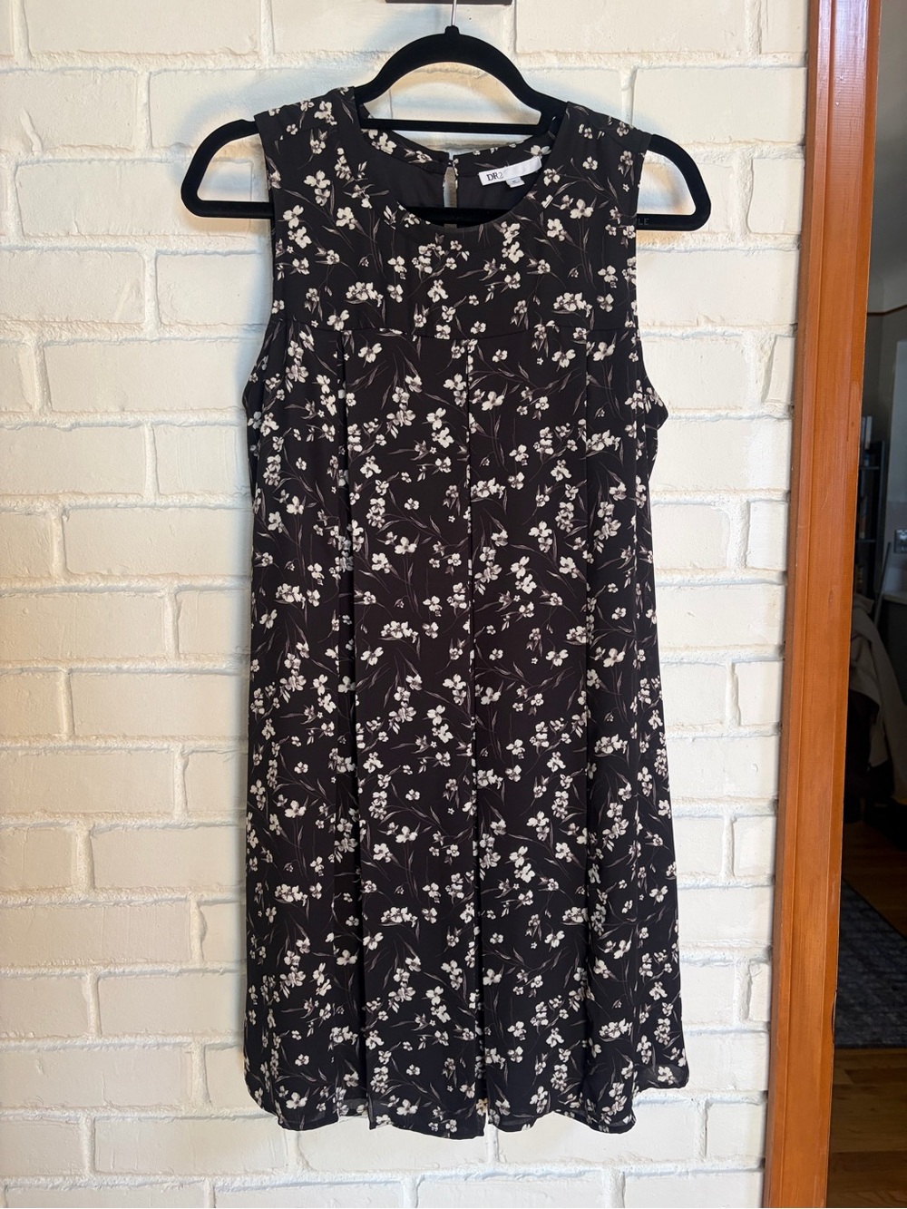 DR2 Black Dress with White Floral Print